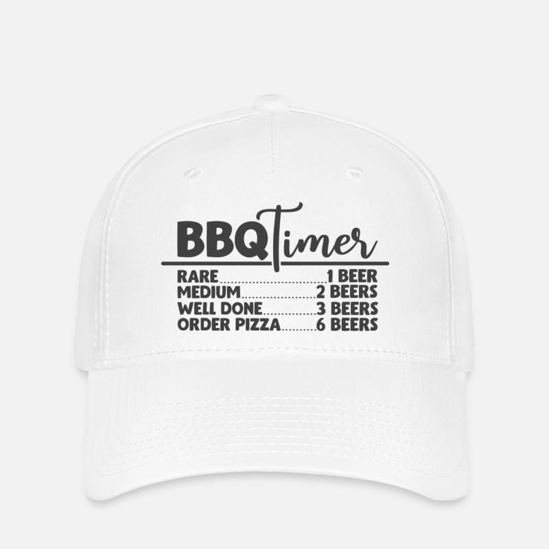 BBQ Timer Grill Saying Design - Flexfit Cap - white