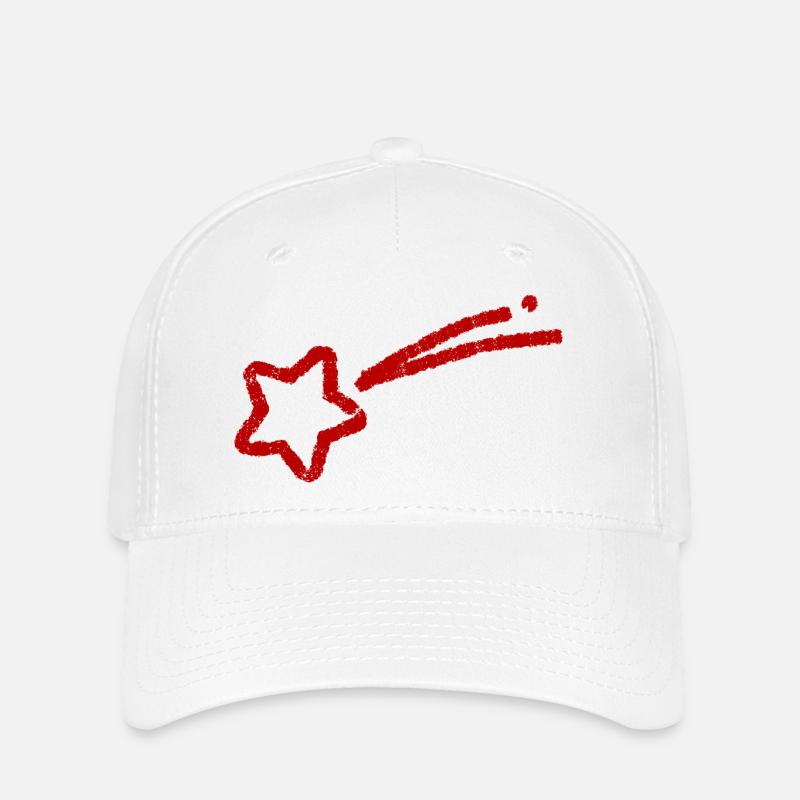 Étoile filante dessinée à la main - Casquette Flexfit - blanc