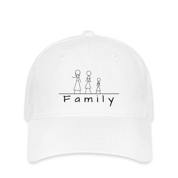 Famille de figurines en bâton - Casquette Flexfit - blanc - Devant