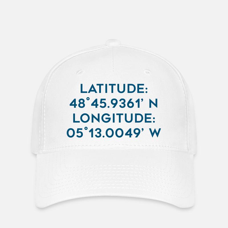 LATITUDE LONGITUDE - Flexfit Cap - white