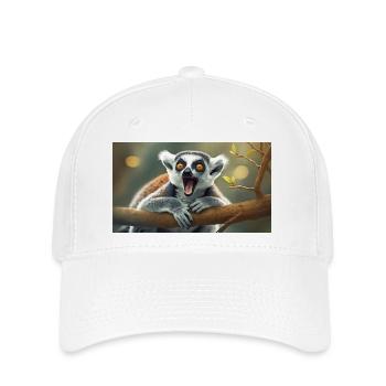 Cute animals chilling – ring-tailed lemur - Flexfit Cap - white - Front