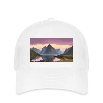 Lofoten Islands, Norway - Pixel Art - Flexfit Cap - white - Front