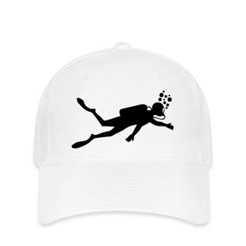 Diver underwater - Flexfit Cap - white - Front
