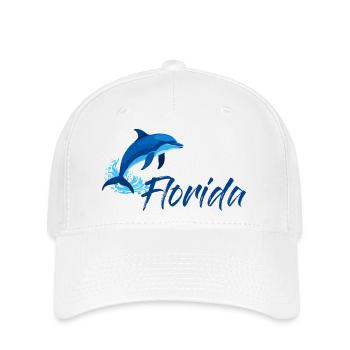 Delfin Florida Urlaub - Flexfit Cap - Weiß - Vorne