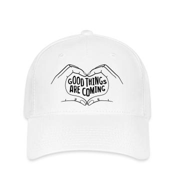Good Things Are Coming - schwarz - Flexfit Cap - Weiß - Vorne