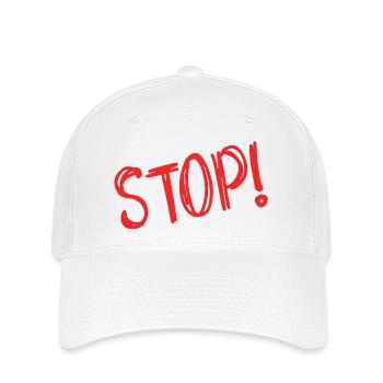 STOP. HUMOUR. MESSAGE. CITATION. PANNEAU. PAPA - Casquette Flexfit - blanc - Devant