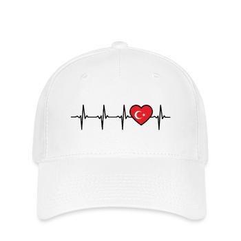 Tuerkei Herzschlag Tuerkisch - Flexfit Cap - Weiß - Vorne