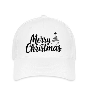 Merry-Christmas lettering with minimalist Ba - Flexfit Cap - white - Front