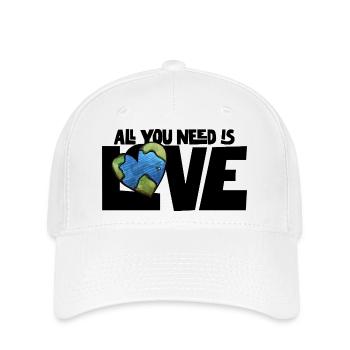 Erdherz: Aquarellkugel - Flexfit Cap - Weiß - Vorne