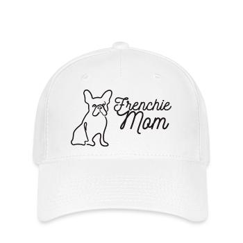 Frenchie Mom Silhouette Script Lineart - Flexfit Cap - white - Front