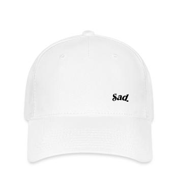 SAD schwarz - Flexfit Cap - Weiß - Vorne