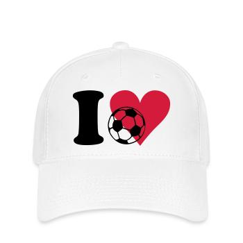 Fußball - I love Fußball - Flexfit Cap - Weiß - Vorne