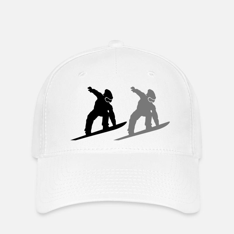 Snowboarder Silhouette - Flexfit Cap - Weiß