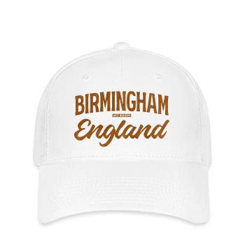 Birmingham England Vintage Schriftzug - Flexfit Cap - Weiß - Vorne
