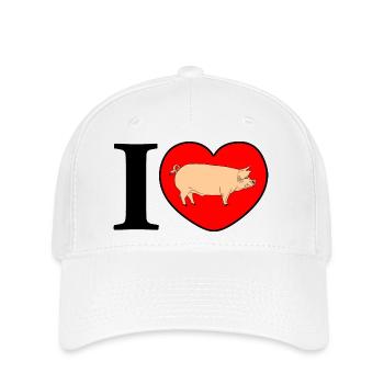 Ich liebe Schweine - Flexfit Cap - Weiß - Vorne