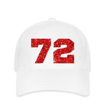 72 paillettes rouge - 72 anniversaire - Casquette Flexfit - blanc - Devant
