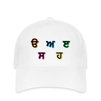 Punjabi Alphabets - 35 Akhar - Uda Ada Edi - Flexfit Cap - white - Front