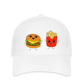 Burger & Fries - Flexfit Cap - Weiß - Vorne