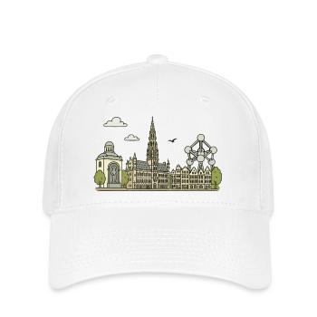 Brüssel Stadt - Flexfit Cap - Weiß - Vorne