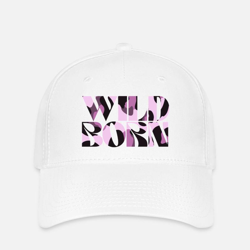 Wild Born Pattern Camouflage Design - Flexfit Cap - white
