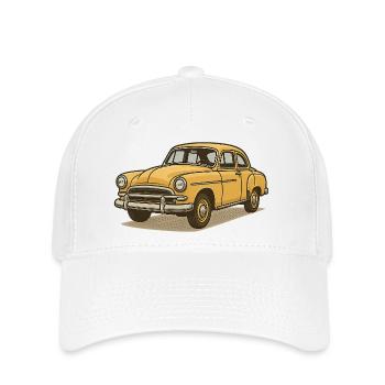 Yellow Vintage Carriage Illustration - Flexfit Cap - white - Front