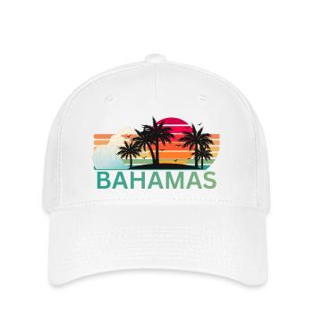 Bahamas Sunset Palm Silhouette - Flexfit Cap - white - Front