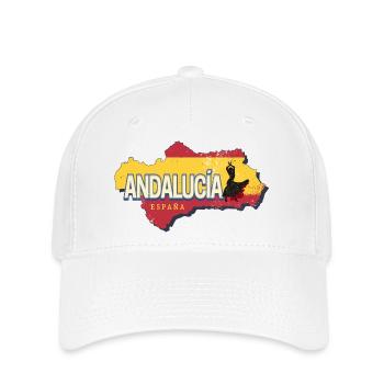 Andalusien Spanien Vintage Flamenco Souvenir - Flexfit Cap - Weiß - Vorne