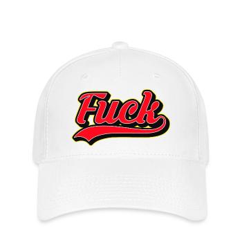 Fettgedrucktes F-Wort Retro-Skript-T-Shirt - Flexfit Cap - Weiß - Vorne