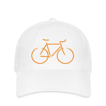 Fahrrad Fahrradfahrer Geschenk - Flexfit Cap - Weiß - Vorne
