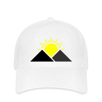 Sonne Berge Landschaft - Flexfit Cap - Weiß - Vorne