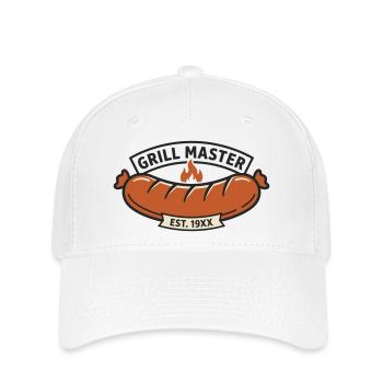 Vintage Barbecue Sausage Grill Master - Flexfit Cap - white - Front