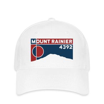 Mount Rainier Hiking Climb Keepsake Gift - Flexfit Cap - white - Front