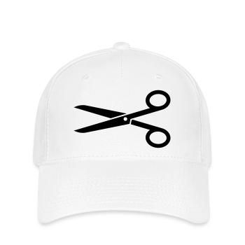 Schere - Flexfit Cap - Weiß - Vorne