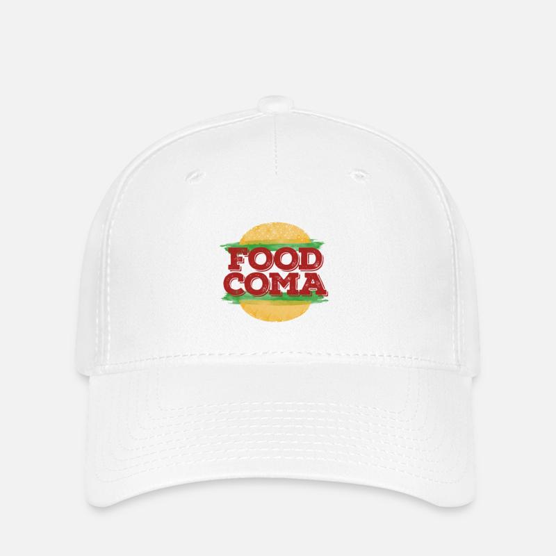 Food Coma Hamburger fast food - Flexfit Cap - white