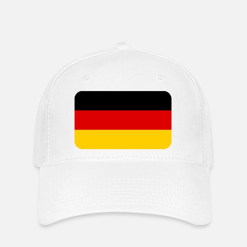 GERMANY FLAG round corner 400 dpi - Flexfit Cap - white
