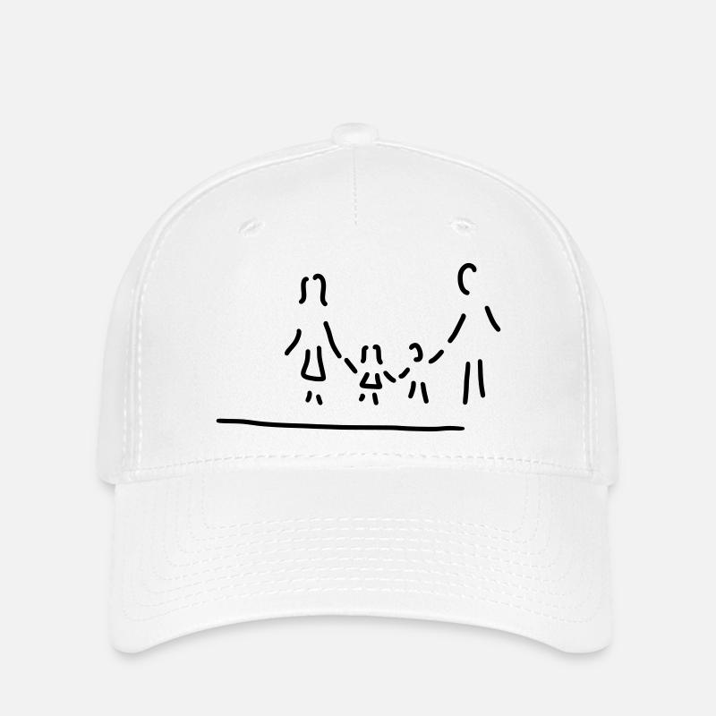 familie mutter vater kinder - Flexfit Cap - Weiß