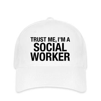 Trust Me I'm A Social Worker - Flexfit Cap - Weiß - Vorne