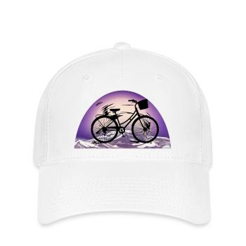 Fahrrad in der Natur - Flexfit Cap - Weiß - Vorne