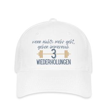 3 Wiederholungen - Flexfit Cap - Weiß - Vorne