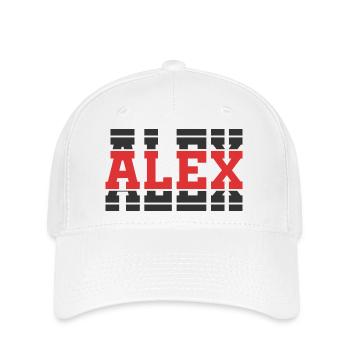 Alex t-shirt stacked text gift t-shirt - Flexfit Cap - white - Front