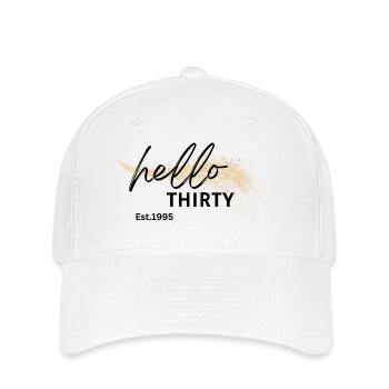Hello Thirty – Est. 1995 🎉 - Flexfit Cap - Weiß - Vorne