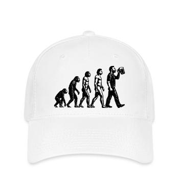 Evolution zum Biertrinker Grunge Design - Flexfit Cap - Weiß - Vorne