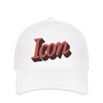 Retro Icon Script in Autumn Orange - Flexfit Cap - white - Front
