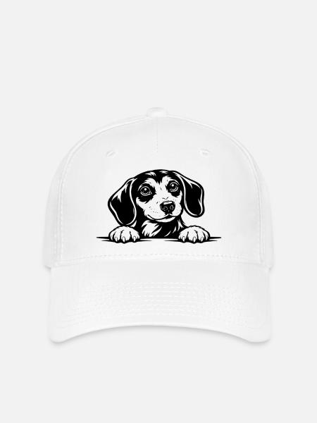 Dachshund with Paw Portrait - Flexfit Cap - white