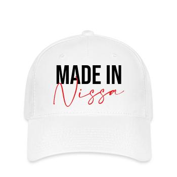 Hergestellt in Nissa - Flexfit Cap - Weiß - Vorne