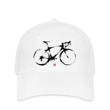 Rennrad minimalistische Tusche Illustration - Flexfit Cap - Weiß - Vorne