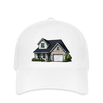 Illustration de maison rurale - Casquette Flexfit - blanc - Devant