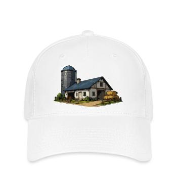 Grange rurale avec silo - Casquette Flexfit - blanc - Devant