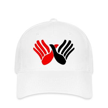 Albania Hands Red and Black - Casquette Flexfit - blanc - Devant