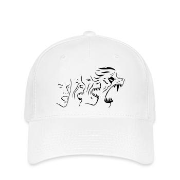 Verwandlung (Schwarz) - Flexfit Cap - Weiß - Vorne